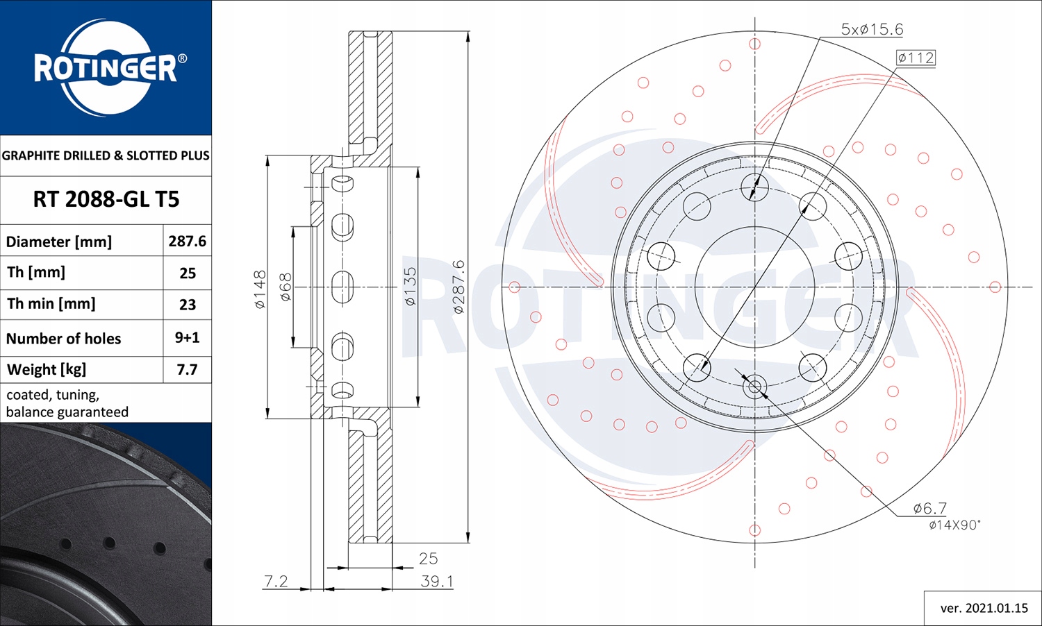TARCZA ROTINGER RT 2088-GL T5 Liczba tarcz w ofercie 1