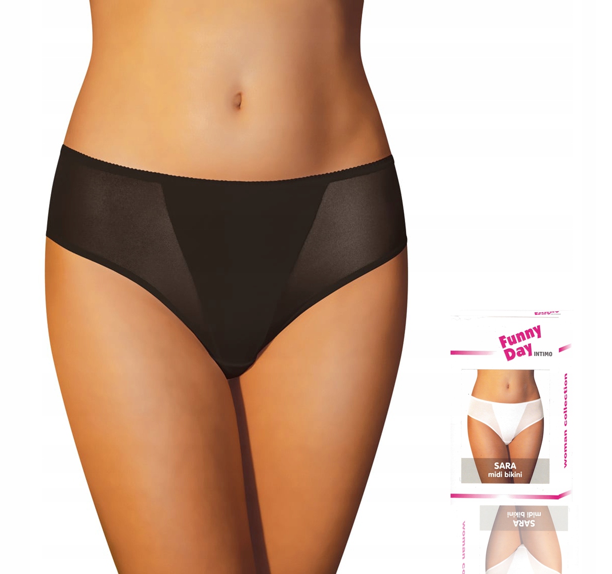 

Sara funny day czarne MIDI Bikini 2XL