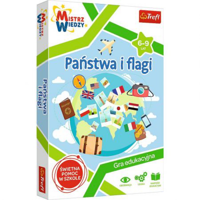 Planszówka dla Dziecka Gry Planszowe 2w1 Państwa i Flagi Gra Planszowa