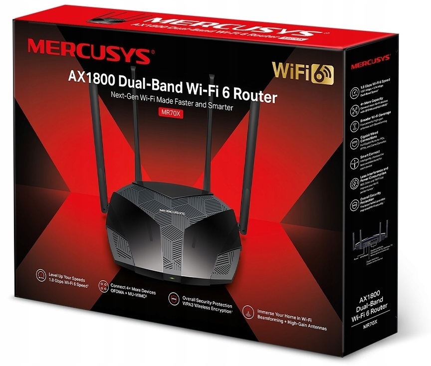 Mocny Ruter Router TP-Link AX1800 Wi-Fi 6 MODEM GW Wbudowany modem DSL