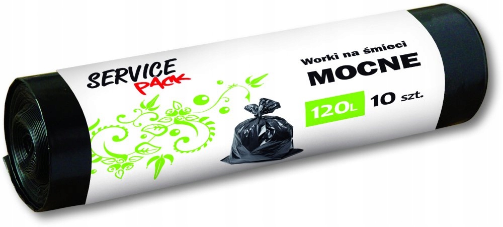 

Worki na śmieci Service Pack 120l 10szt czarny