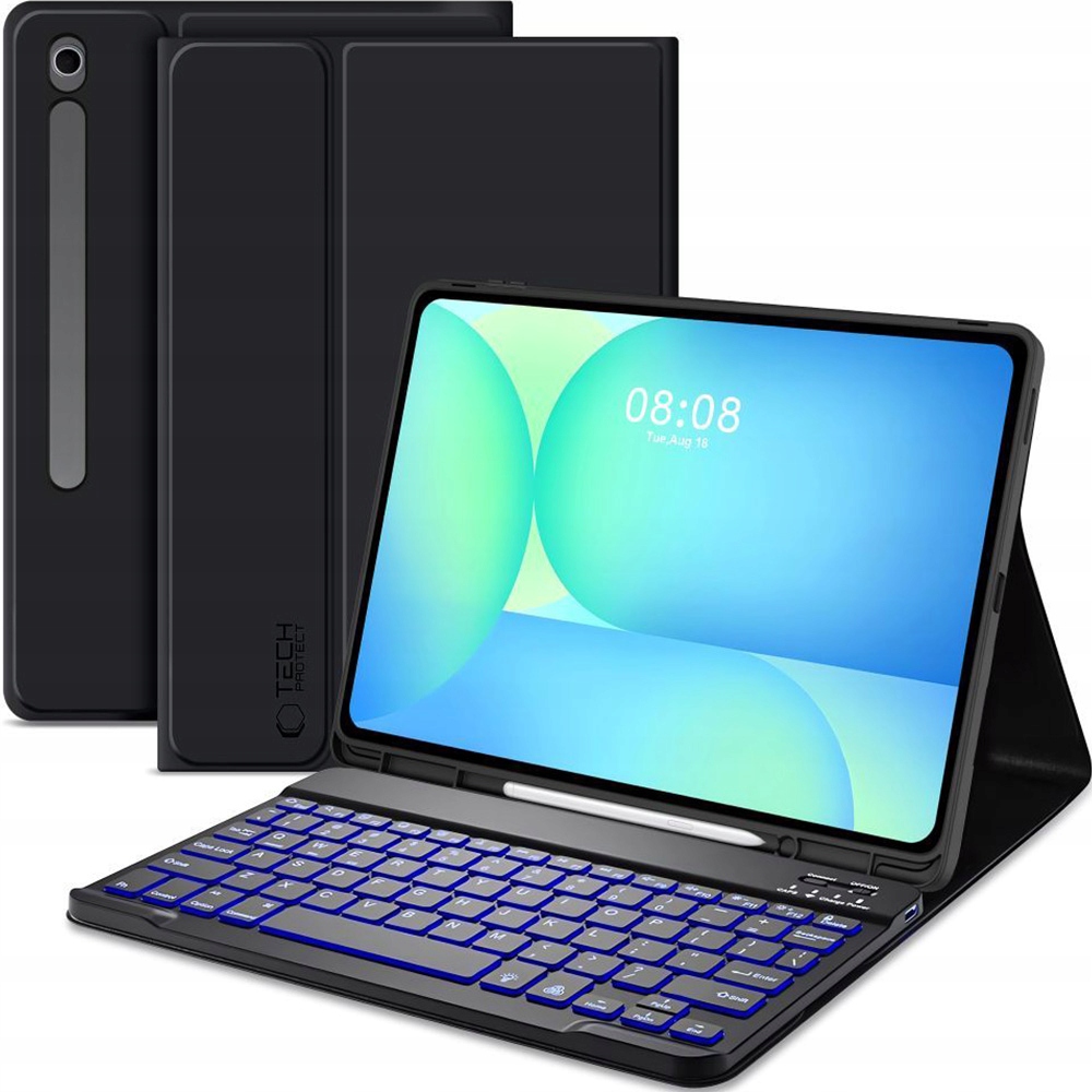 Pouzdro s klávesnicí Tech-Protect pro Galaxy Tab S10 Fe Plus, pouzdro s klapkou