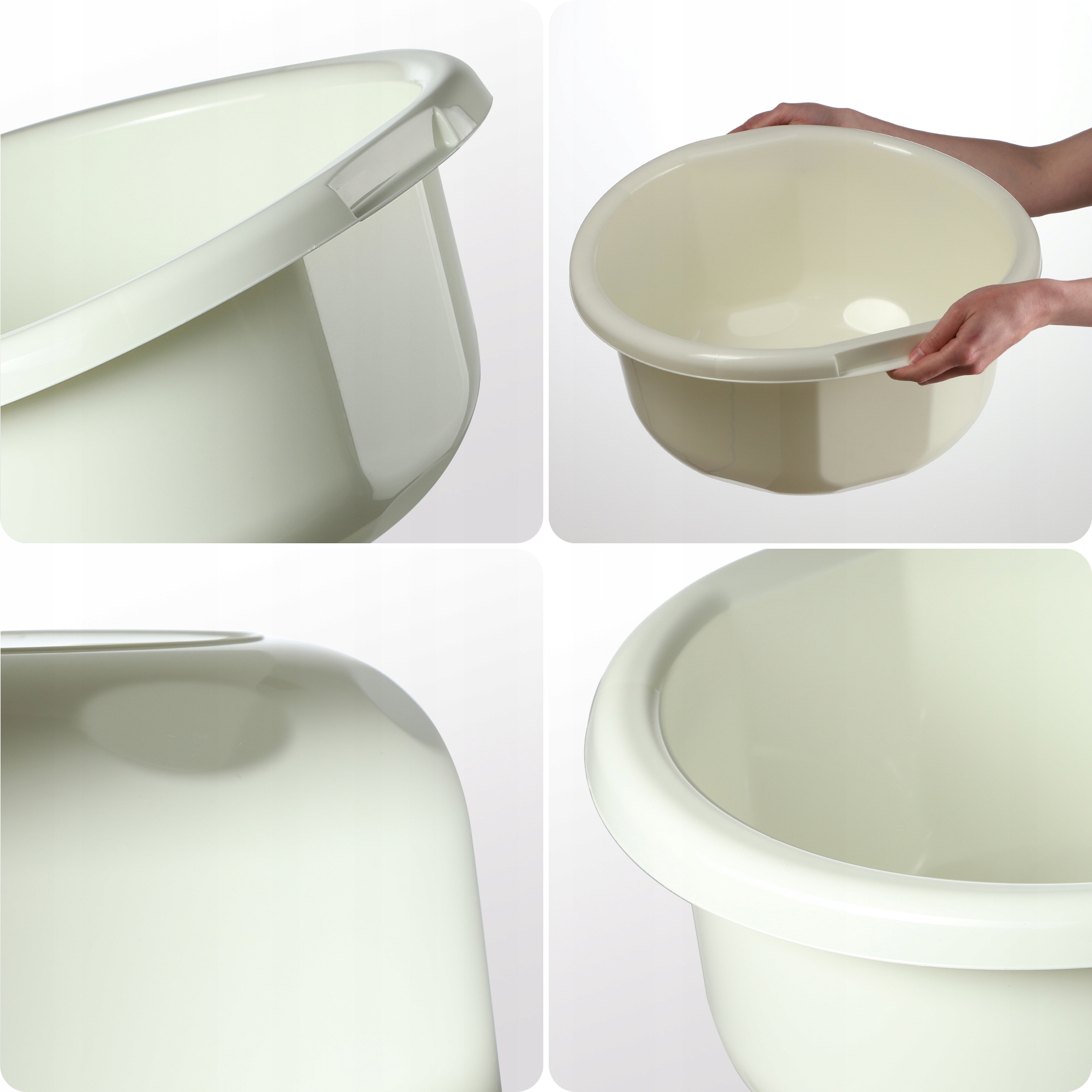 MISKA NA PRANIE 20L OKRĄGŁA MIEDNICA KREMOWA Szerokość produktu 44.5 cm