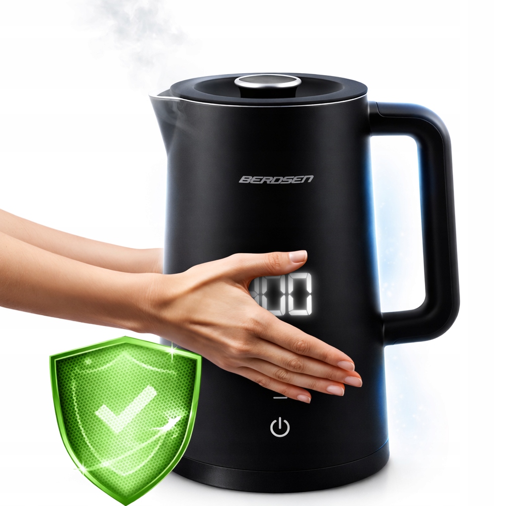 Elektrická Varná Konvice 1,7 L 2200 W Cooltouch Regulace Teploty 40-100 °C Displej