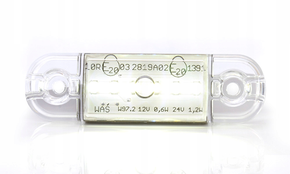 LAMPA OBRYSOWA BIAŁA 12/24V LED WAŚ Strona zabudowy Lewe boczne Prawe boczne przednie lewe przednie prawe uniwersalne