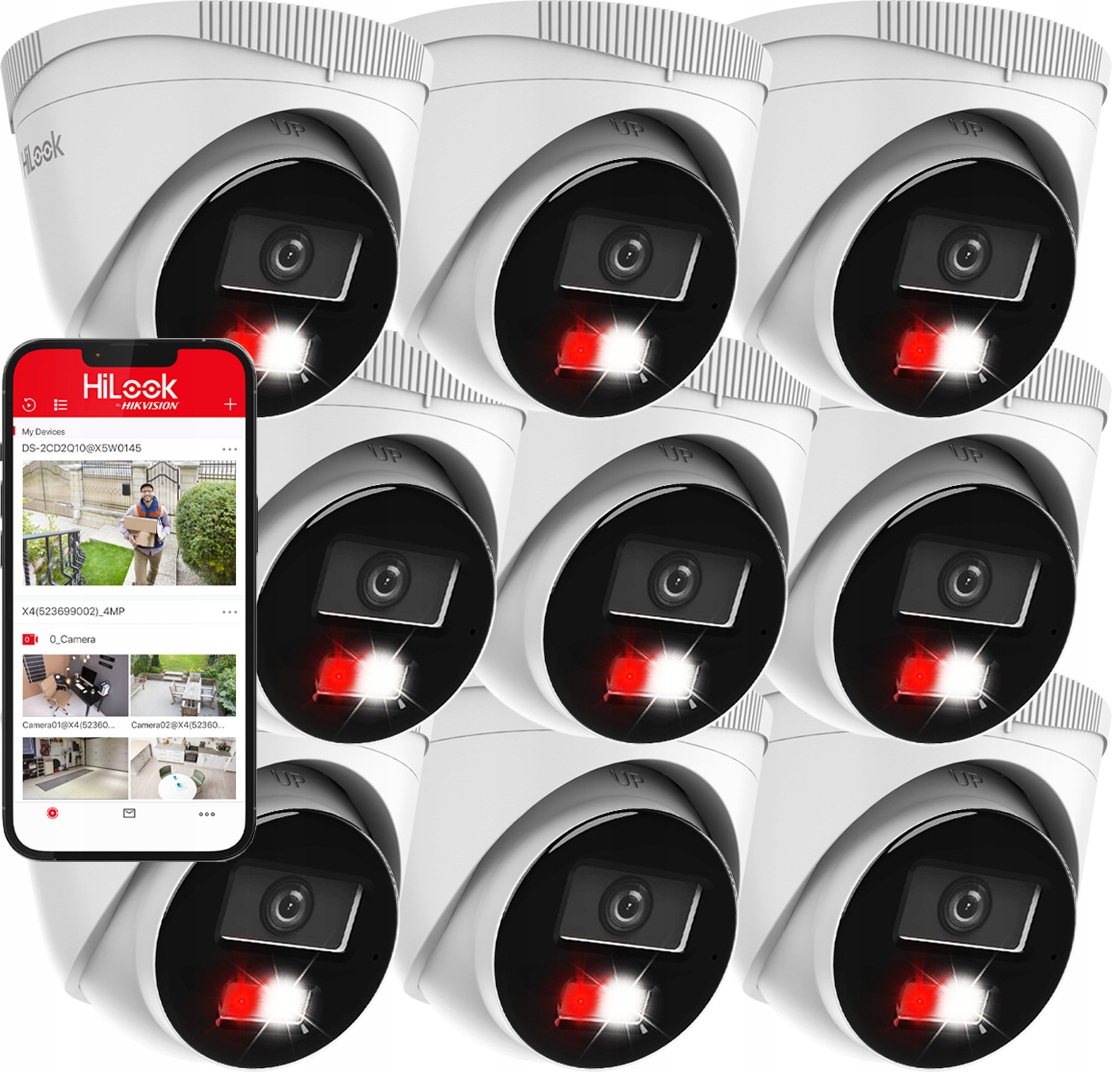 8MPx Ip kamera PoE IPC-T280HA-LU Hilook By Hikvision 4K Sada 12 kamier