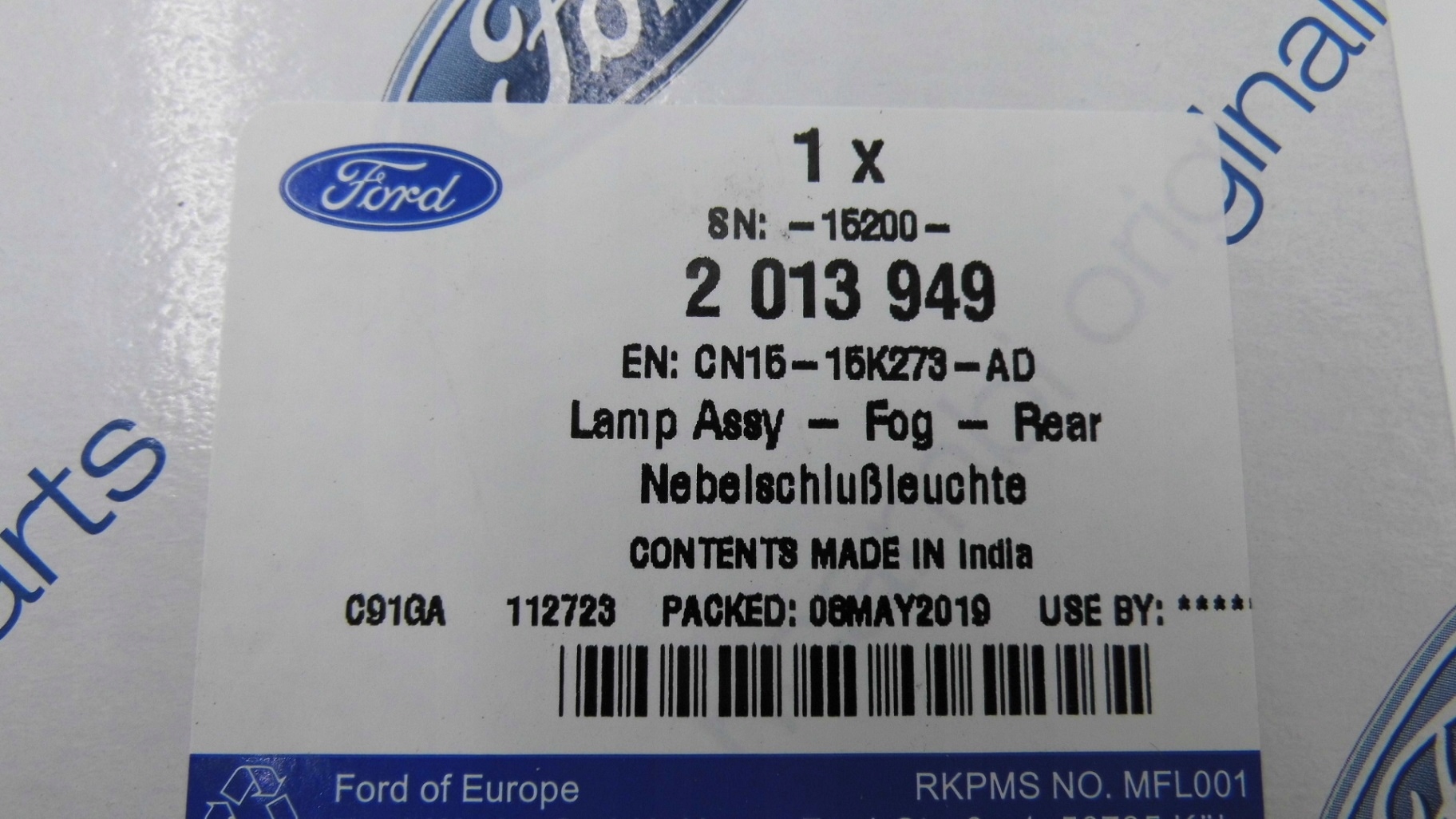 LAMPA TYLNA LEWA PRZECIWMGIELNA EcoSport/Kuga Mk2 Numer katalogowy części 2013949