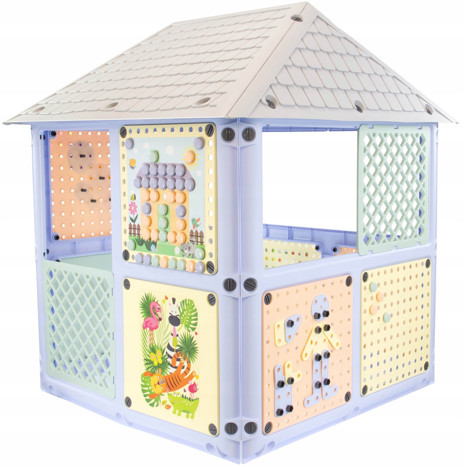 DOMEK OGRODOWY DLA DZIECI SMART HOUSE Centrum zabawy 6w1 PLAC ZABAW polski Szerokość produktu 106 cm