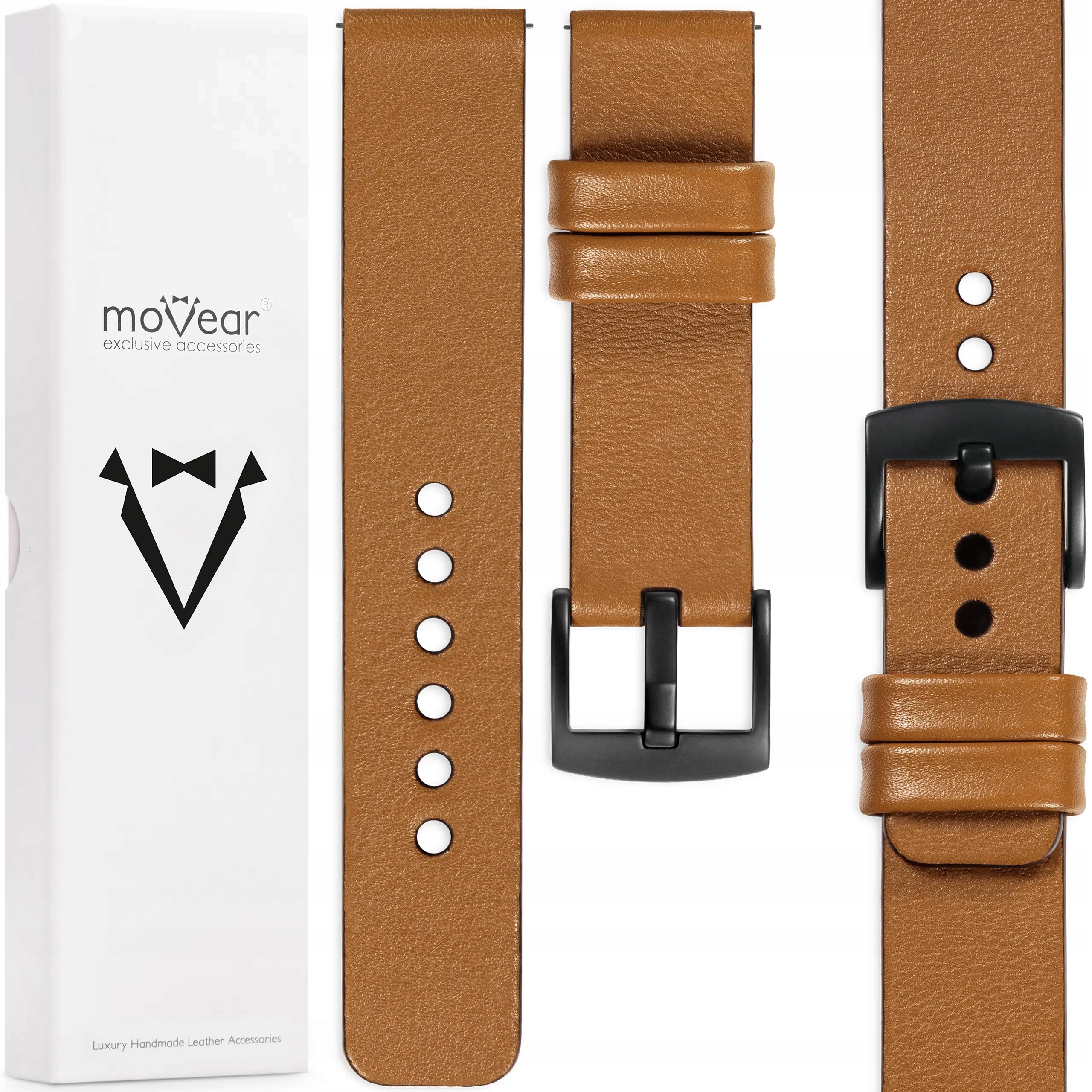 Kožený řemínek 20 mm pro Samsung Watch 7 6 5 4 Active Pro z prémiové kůže