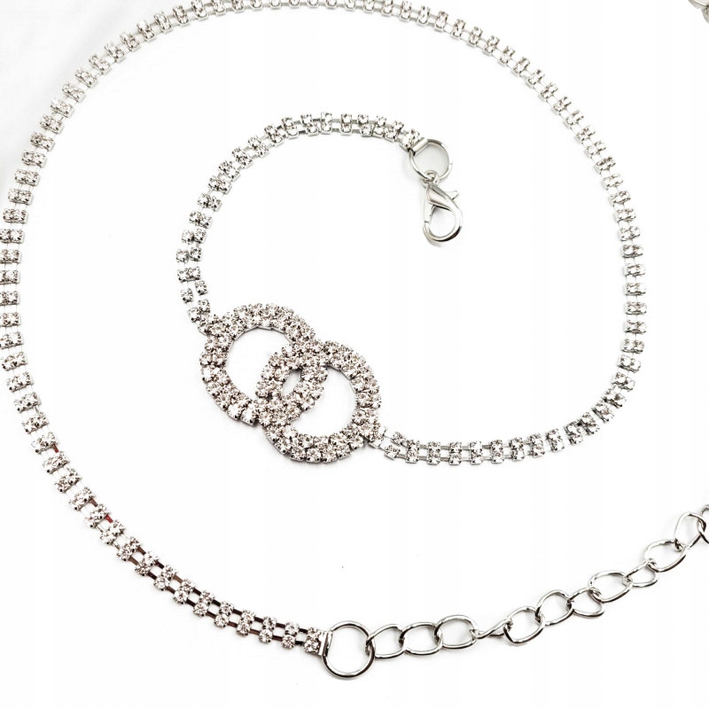 

Pasek ozdobny srebrny podwójne cyrkonie BS002065 z