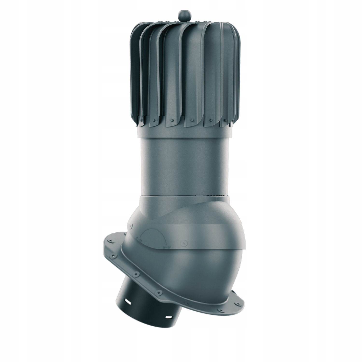 Rotačný krb Rotoline pre plechovú krytinu E fi 150 mm, podlhovastý, antracitový