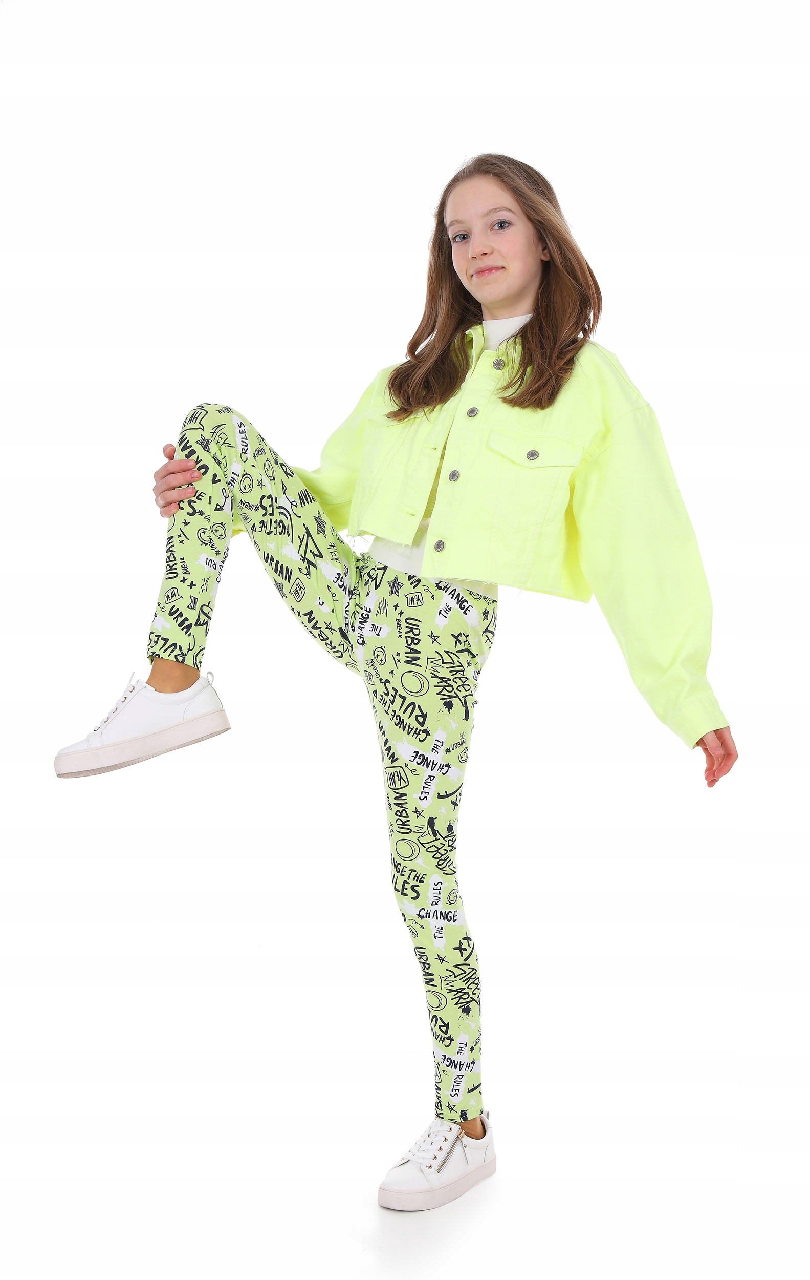 Legginsy wzorzyste getry NADRUKI - 128 KROPEK 042 Marka Kropek