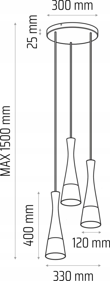 Biela závesná lampa Vegas2 3pl (stropné svietidlo)