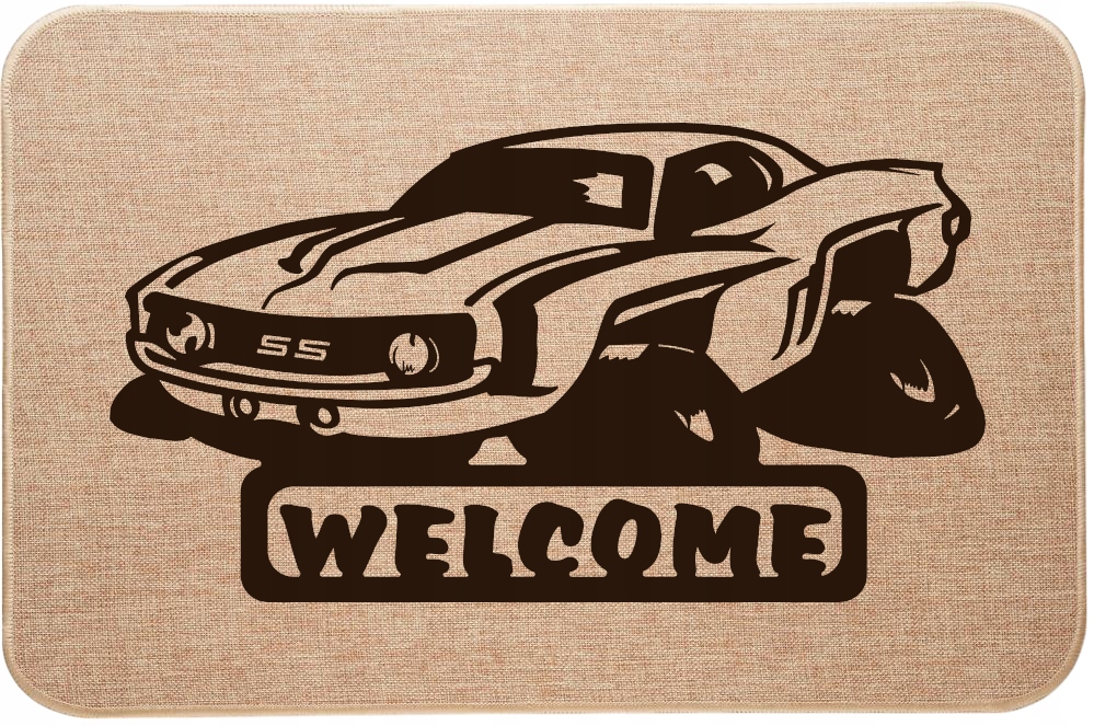 Rohožka ľanová pre milovníka automobilov Muscle Car Welcome