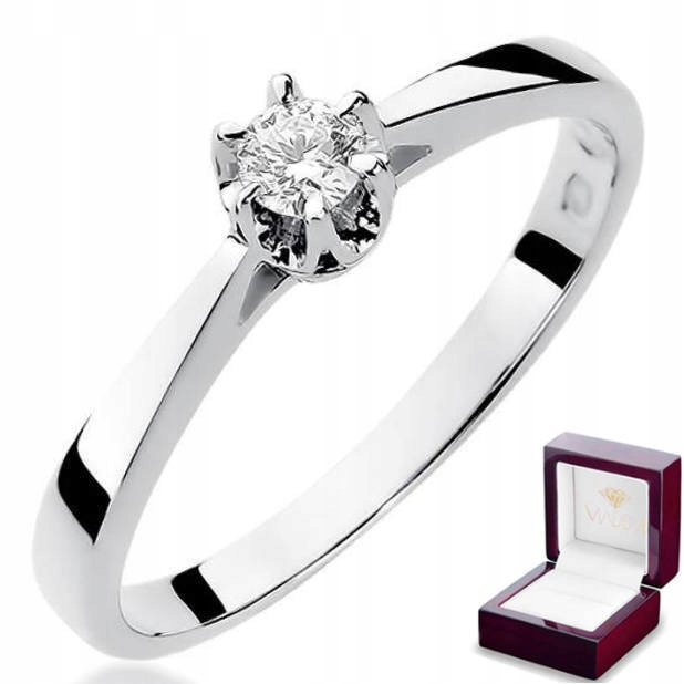 

Złoty pierścionek zaręczynowy 585 diament 0,12 ct