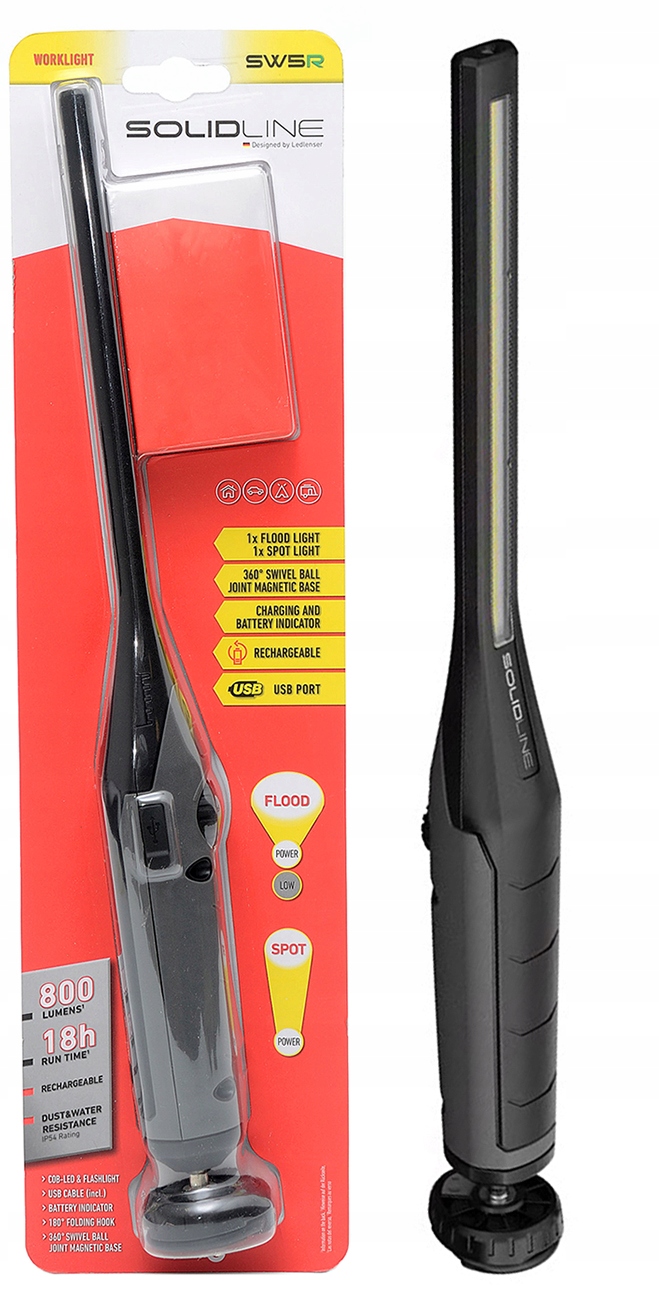 Latarka Lampa Robocza Ledlenser Solidline SW5R Grey 800 lumenów