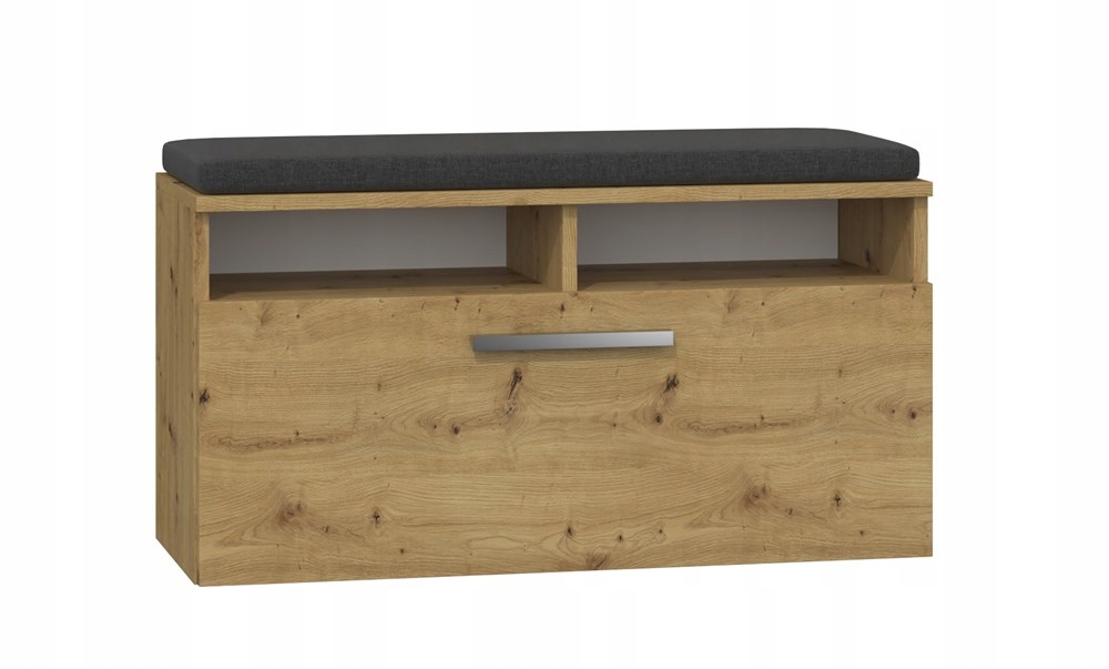 SZAFKA NA BUTY Z SIEDZISKIEM REGAŁ NA OBUWIE KOMODA MEBLE DĄB ARTISAN 85 cm