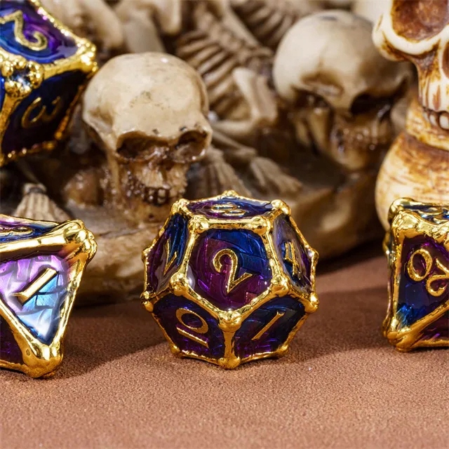 SMOCZY KAPŁAN - VOKUN ZESTAW 7 METALOWYCH KOŚCI RPG Liczba ścian 4 6 8 10 12 20