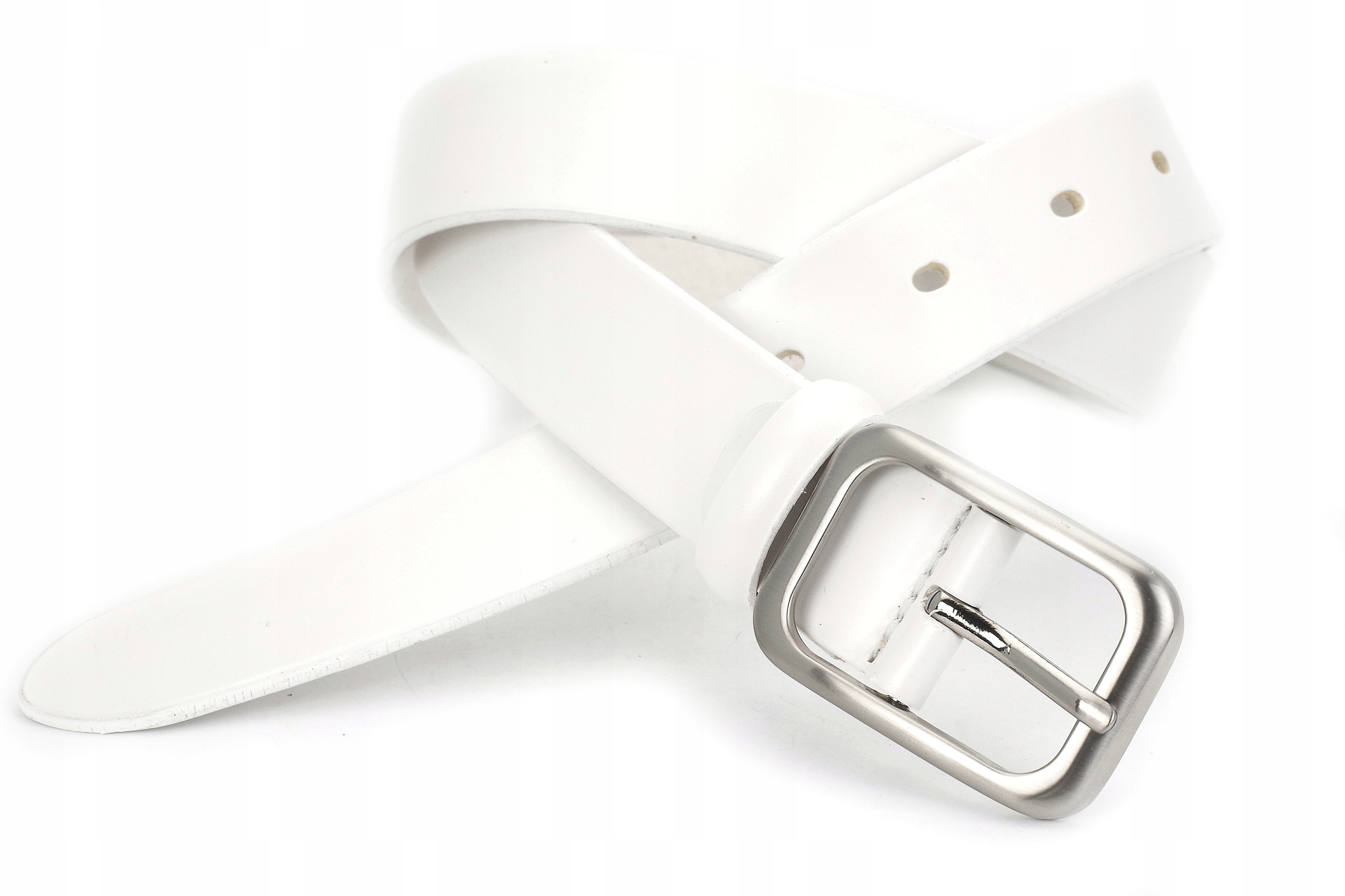 DAMSKI PASEK SKÓRZANY 3 cm SKÓRA Biały F Marka inna