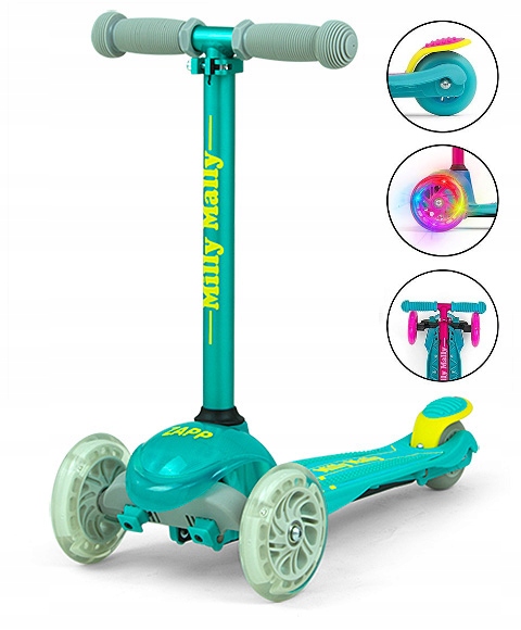 Milly Mally Hulajnoga Scooter Zapp Mint dla przedszkolaka