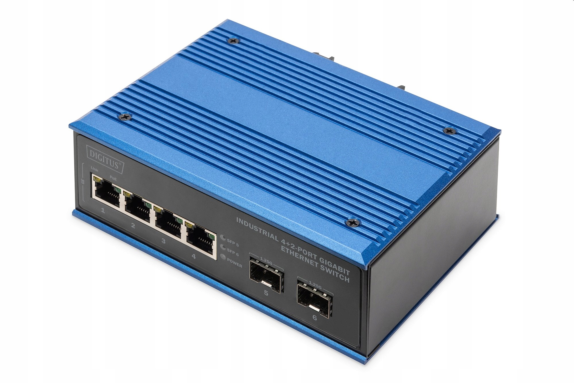Digitus Industrial 4+2-Port Gigabit Ethernet Switch 4 Port Ge Rj 54, 2 Ge…