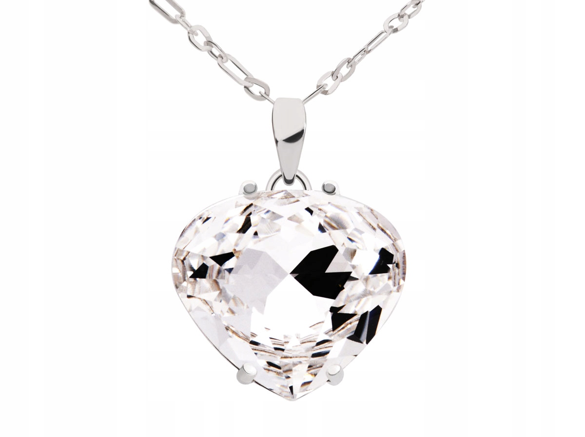 

Naszyjnik srebrny łezka biały Swarovski srebro
