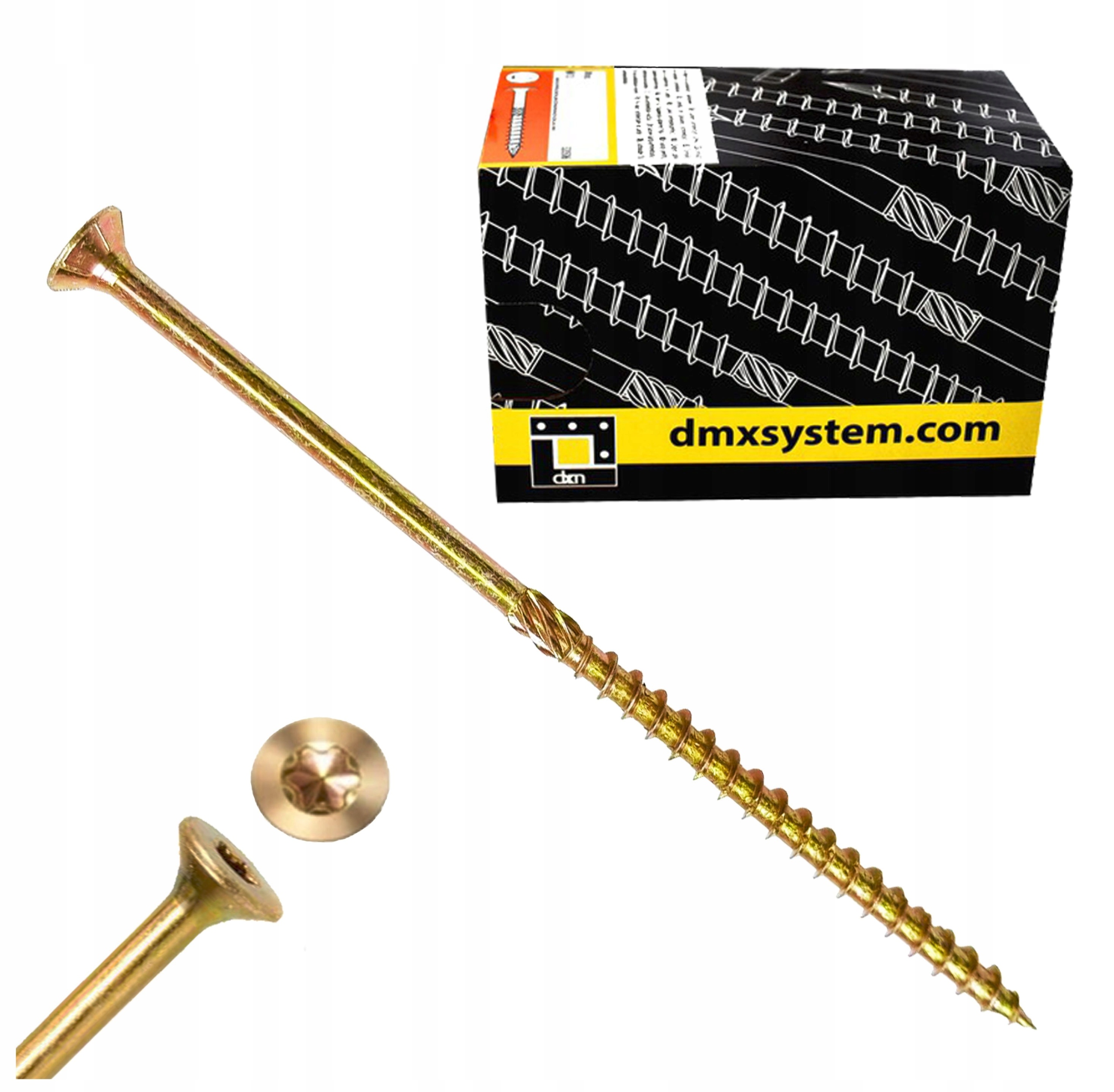 WKRĘTY CIESIELSKIE DO DREWNA 6x160 STOŻKOWE TORX 100szt CS 06160 DOMAX