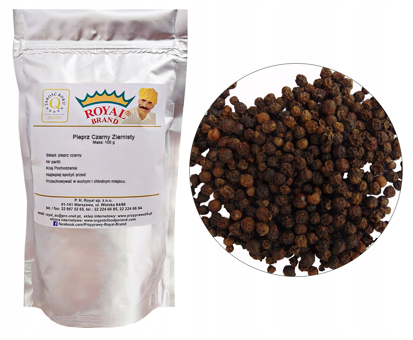 Levně Pepř Černý Zrnitý 1kg Aromatické přírodní zrno kvalita třída 1