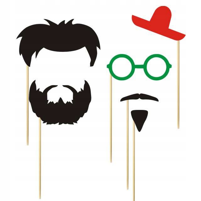 

Karteczki na patyczku zarost okulary wąsy na party