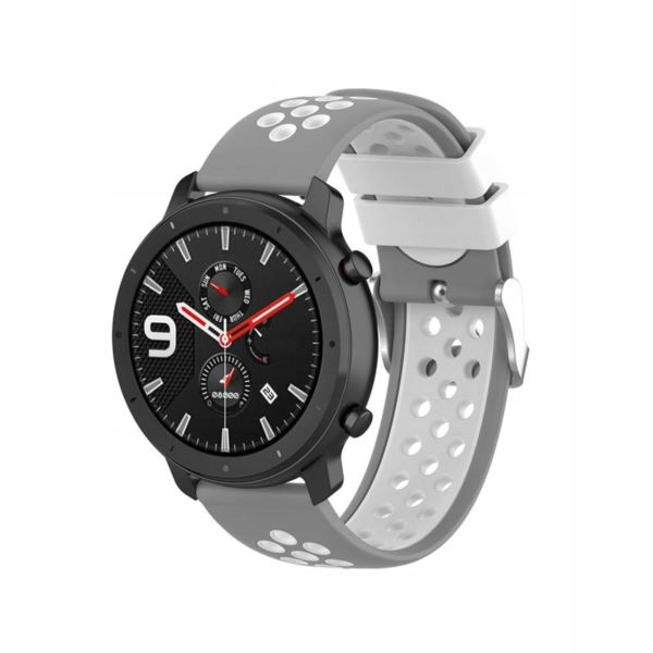 

Pasek Silikonowy do Garmin Venu 2 szary+biały