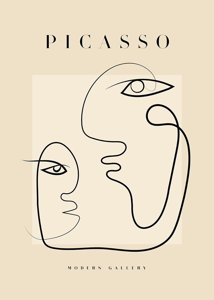 

Picasso Twarze line Plakat 100x70cm obraz #713
