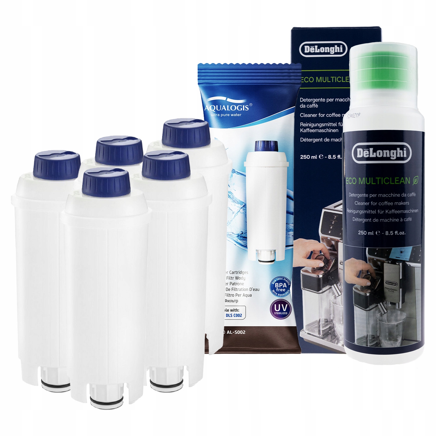 5x Filtr do kávovaru Delonghi AL-S002 Tekutina Delonghi 3013 250 ml