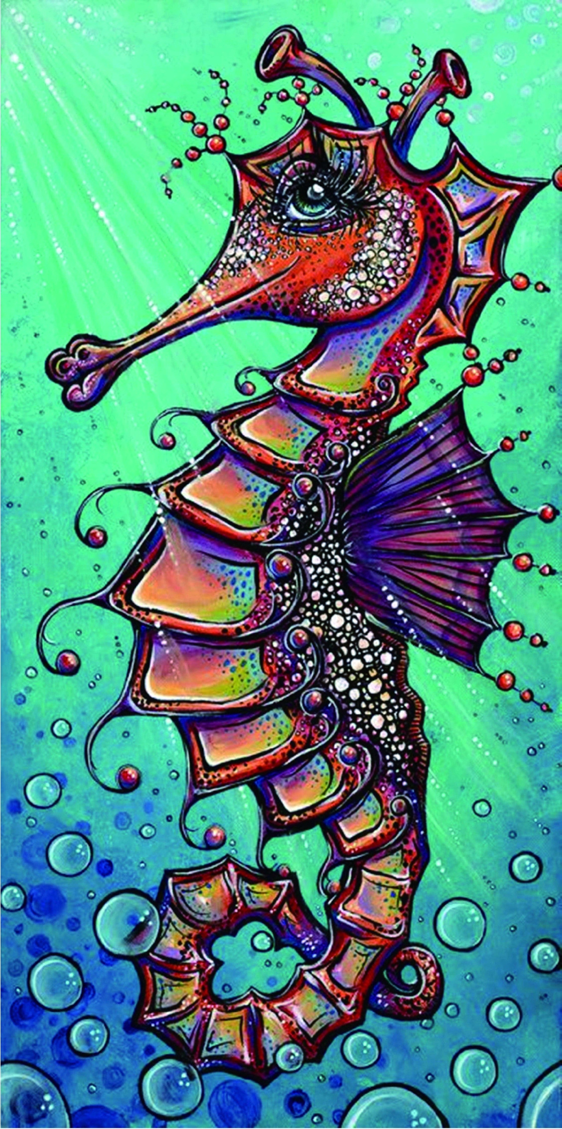 Diamantová Výšivka Diamond Painting Mozaika Mořský koník 45x85 cm 5D sada