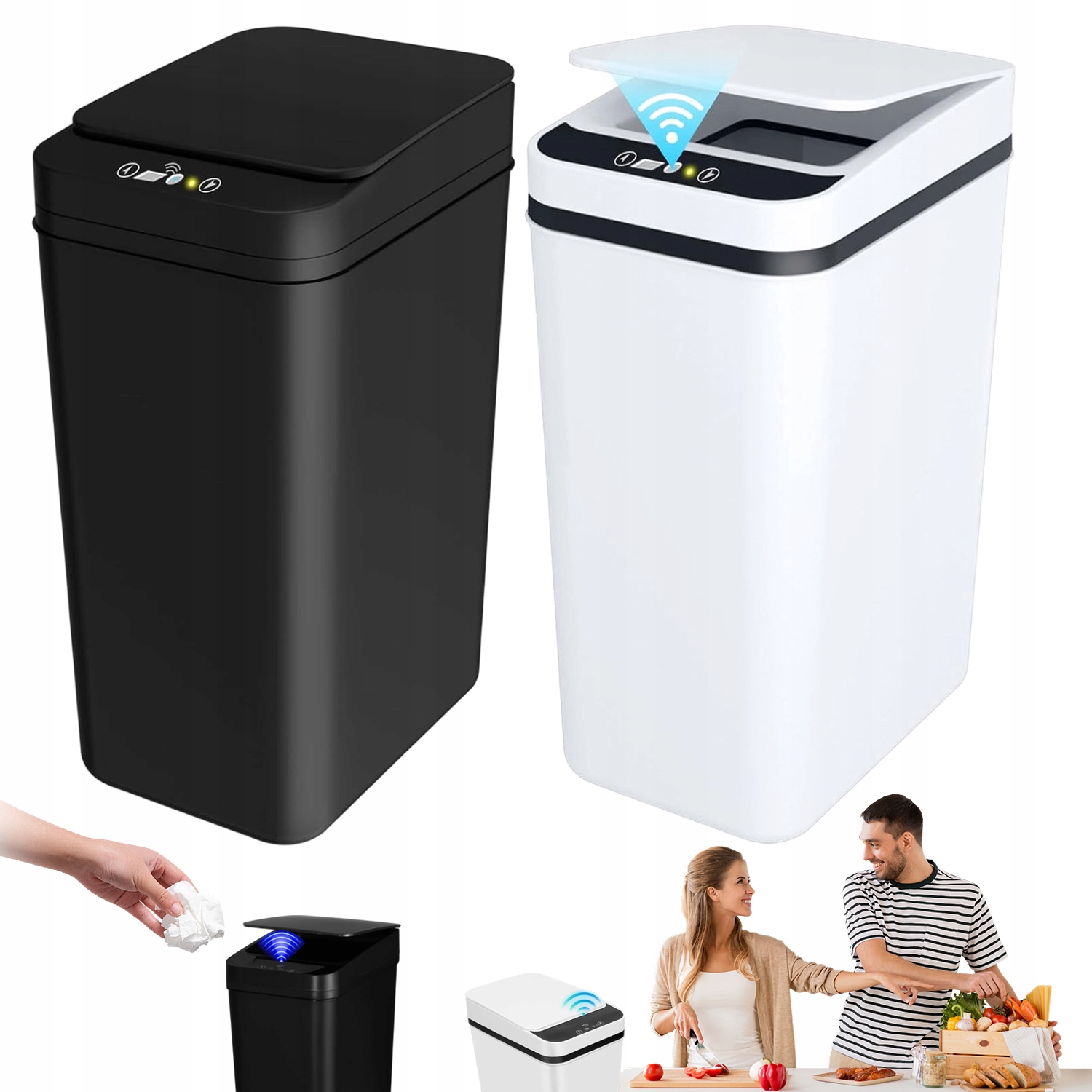 Levně Odpadkový Koš Automatický Inteligentní Voděodolnost IPX5 12L Sada 2