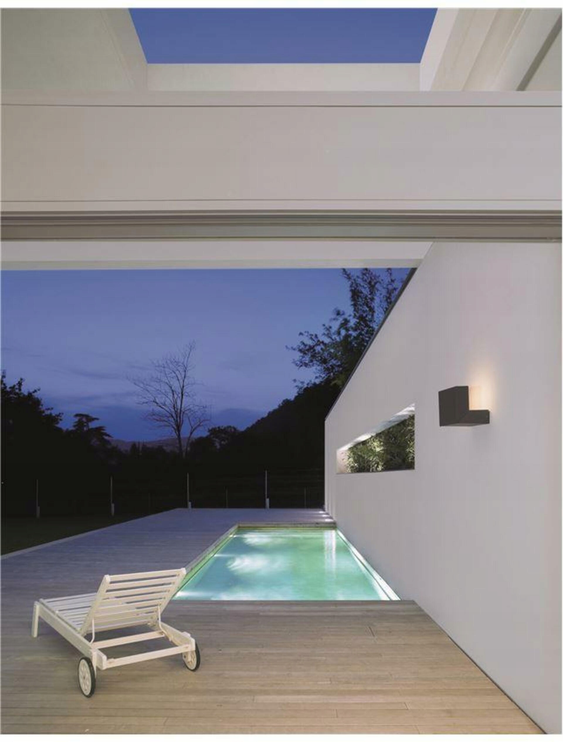 Nova Luce vonkajšie nástenné svietidlo Brin antracitový hliník číre sklo Led