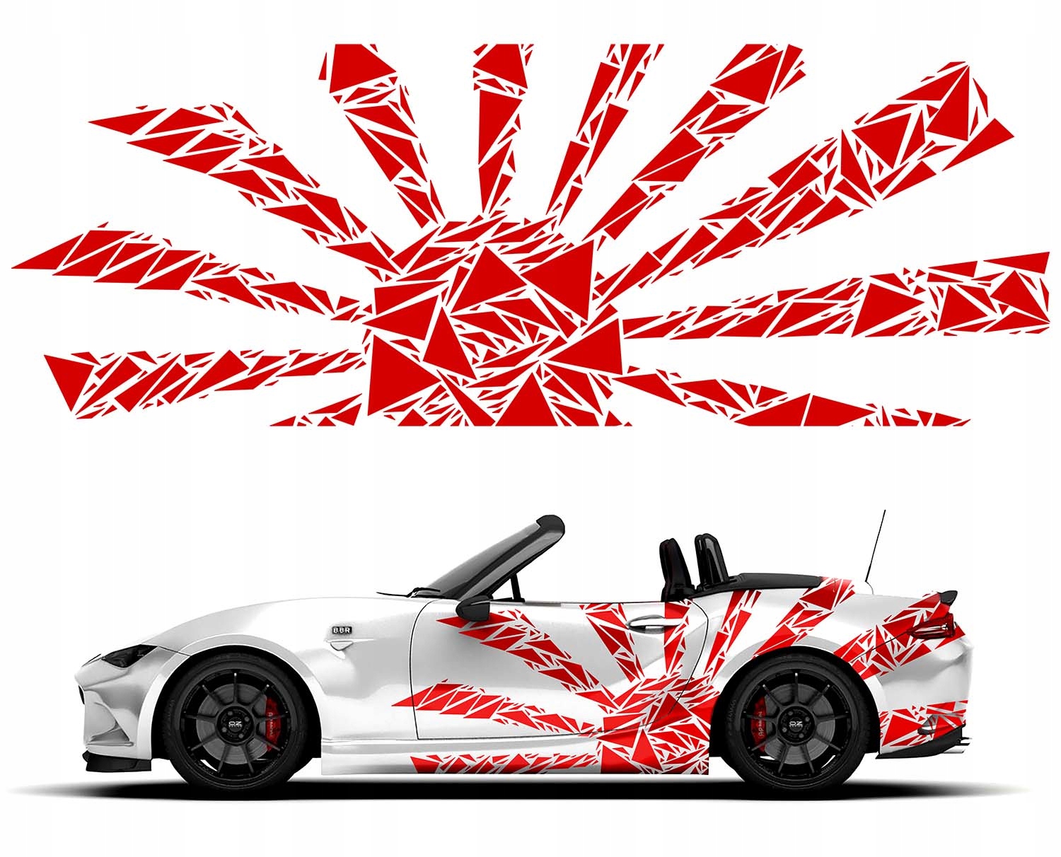 NAKLEJKI na Auto MOTYW JAPAN SUN SLONCE 94x511cm