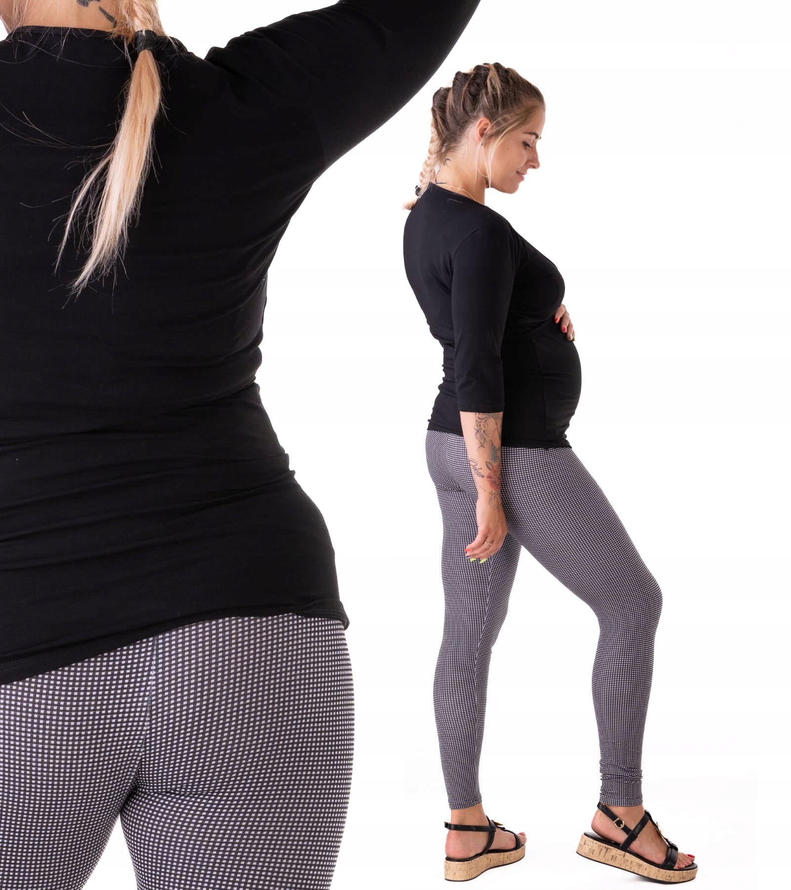 LEGGINSY CIĄŻOWE GETRY ROZM S LEGGINSY Z PANELEM