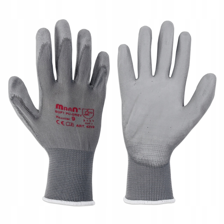 

Rękawice ochronne Soft Pu grey 10 Maan