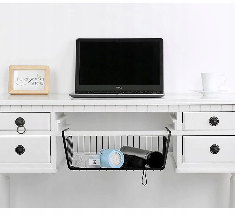 DUŻY KOSZYK PODWIESZANY POD PÓŁKĘ ORGANIZER KOSZ Głębokość mebla 24 cm