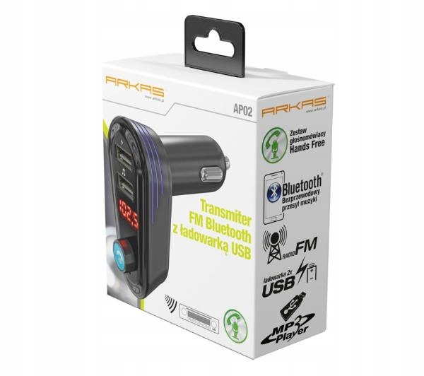 Arkas AP02 Bluetooth fm-передавач з USB-зарядним пристроєм функції USB-зарядний пристрій
