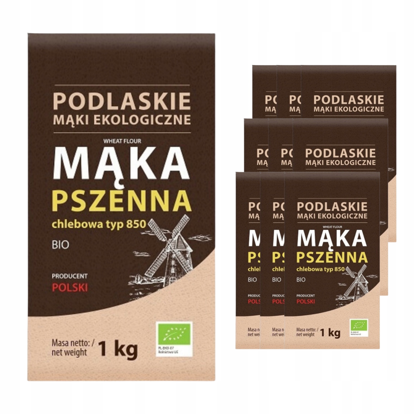 Bio Life Mąka Chlebowa Pszenna Ekologiczna Typ 850 w opakowaniu 1kg x10
