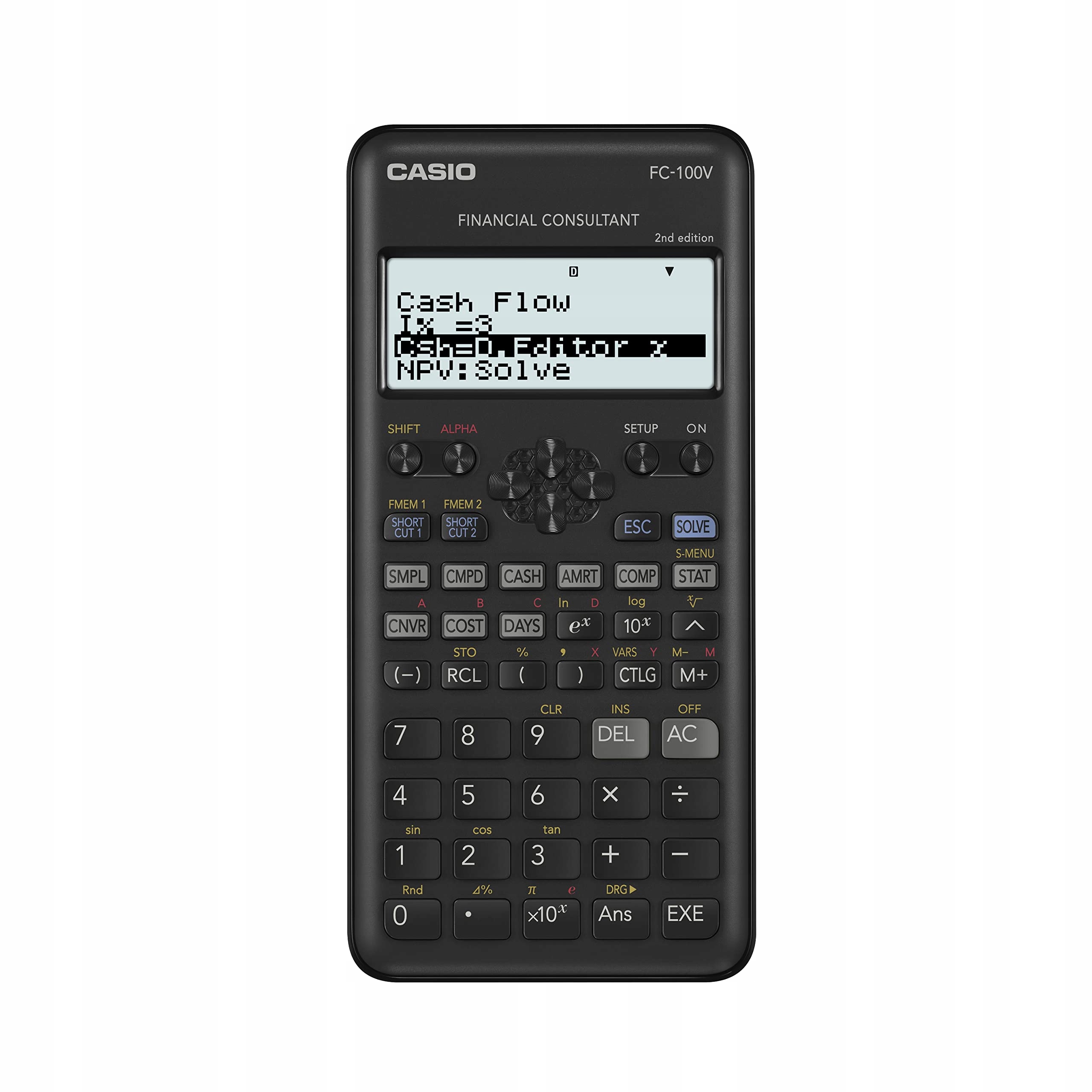 Casio FC-100V-2 kalkulator finansowy Lcd czarny 16,1x8 cm