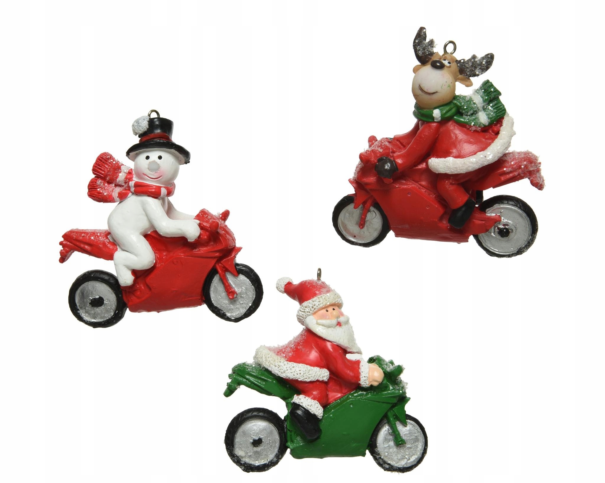 

Zawieszki figurki na motorach mikołaj bałwan