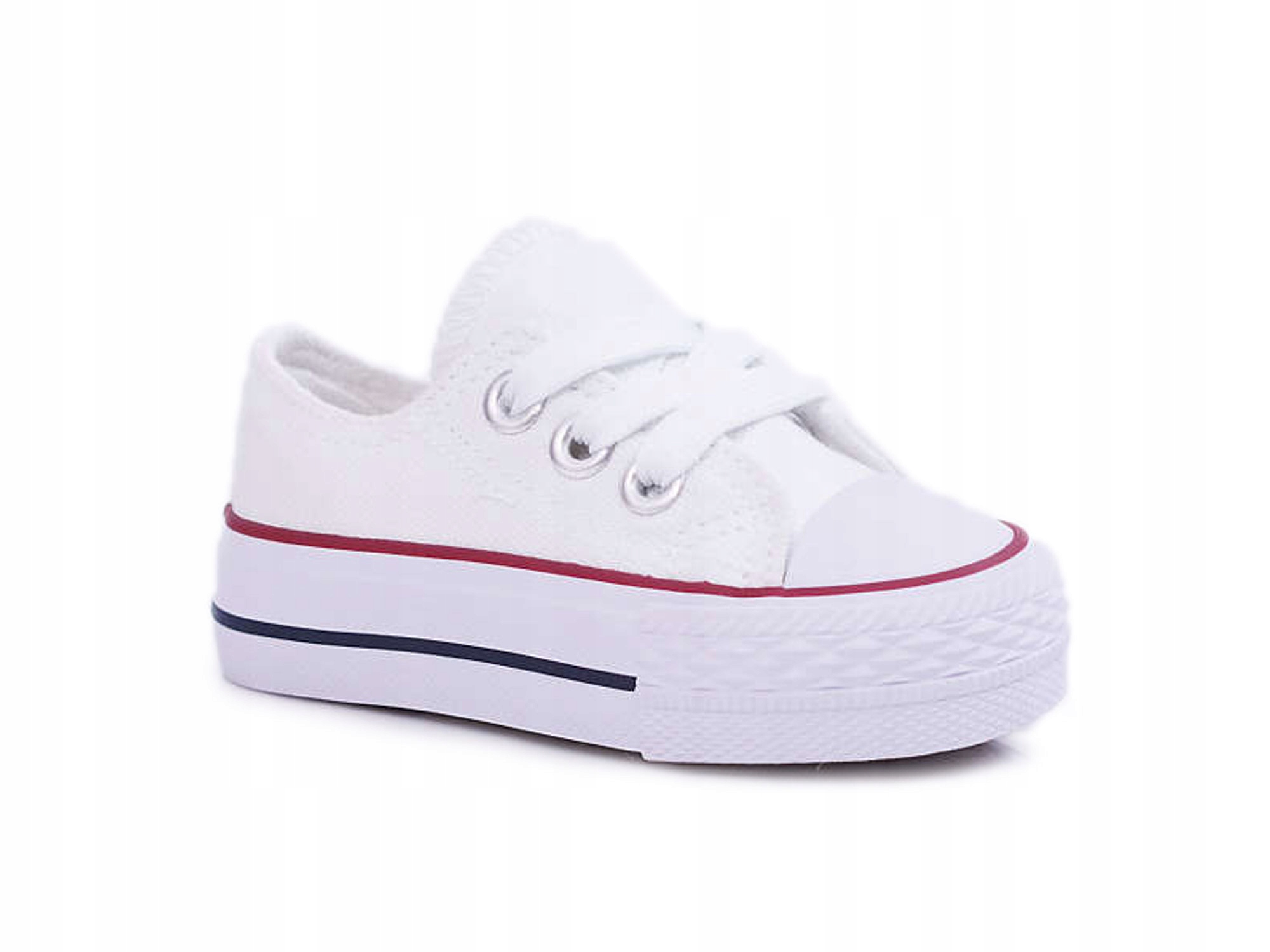 

Klasyczne Dziecięce Materiałowe Trampki Białe 29