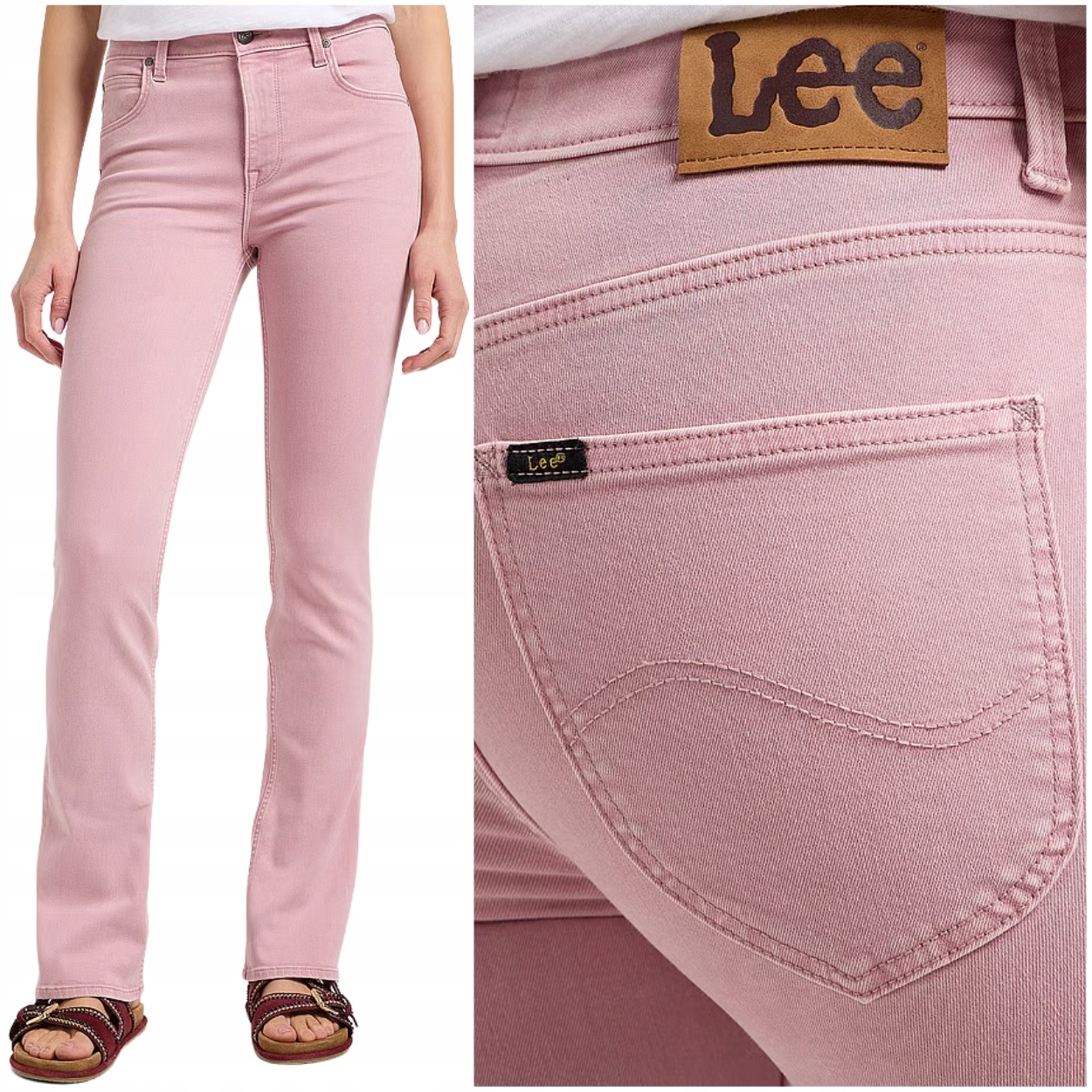 Lee Breese Boot Soft Mauve rozšiřitelné dámské látkové kalhoty W27 L33