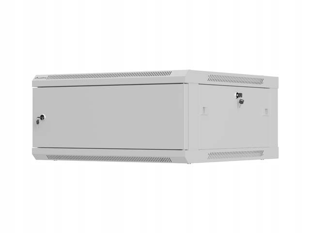 Racková skriňa závesná 19" 4U 600x600 sivá, kovové dvere, Lanberg