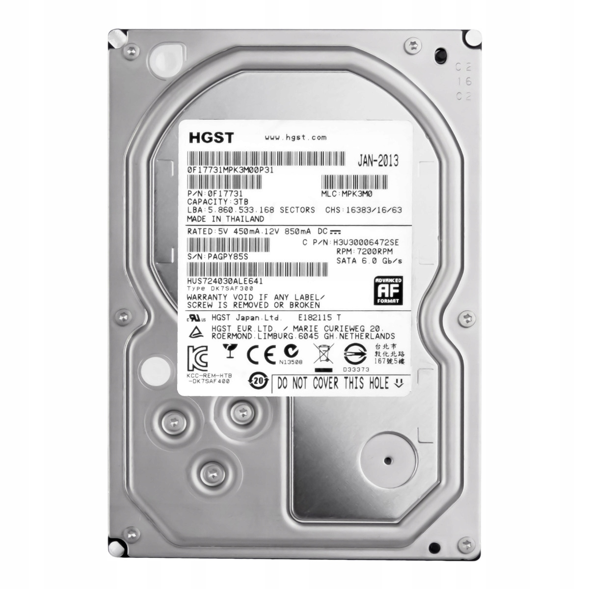 Hgst UltraStar 7K4000 3TB 7.2K 64MB Sata III 3.5'' HUS724030ALE641