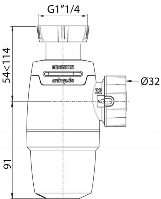 Syfon do umywalki z napowietrzaniem WIRQUIN NEO AIR Rodzaj umywalkowy