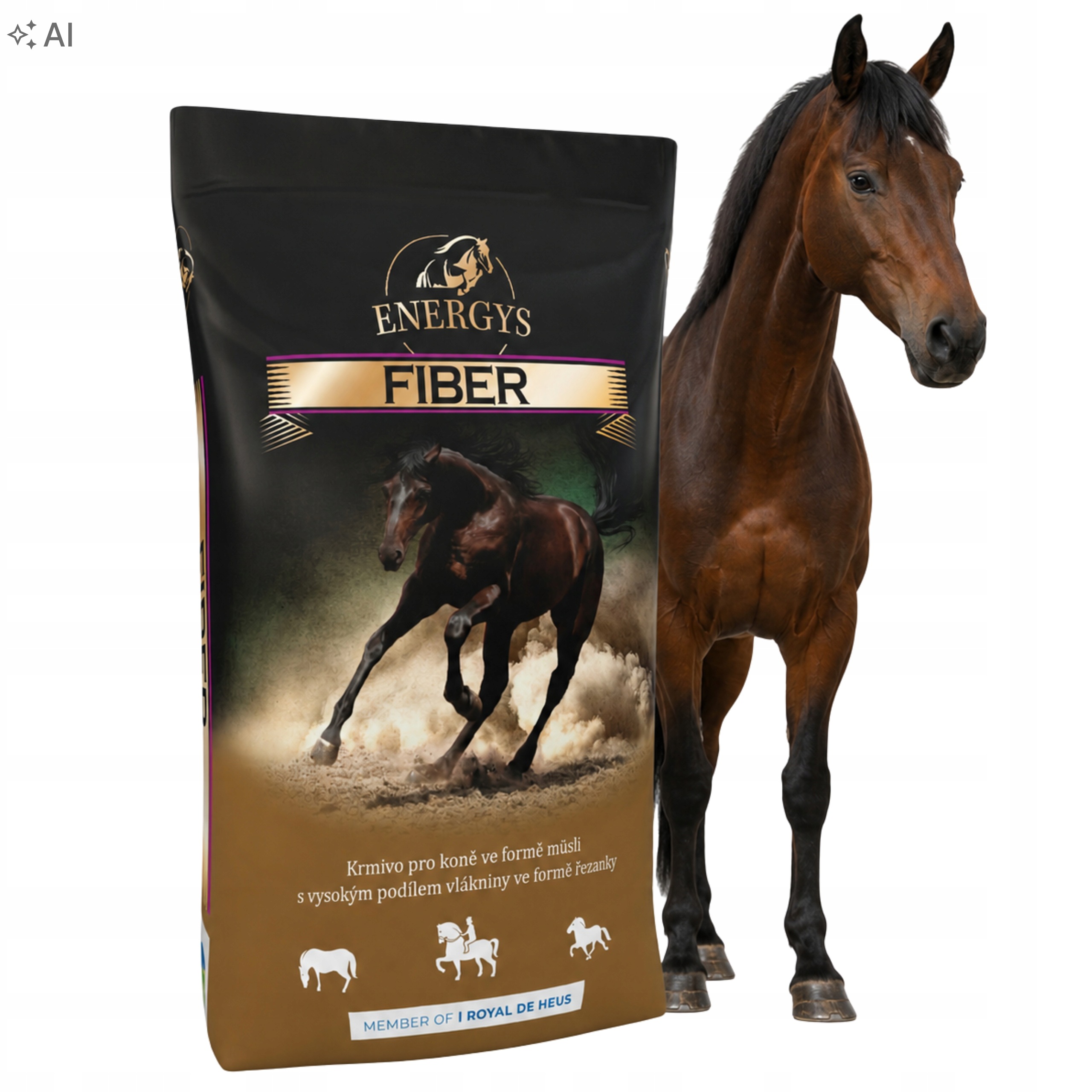 Krmivo pro koně musli Energys Fiber 20 kg bezobilné, podpora trávení