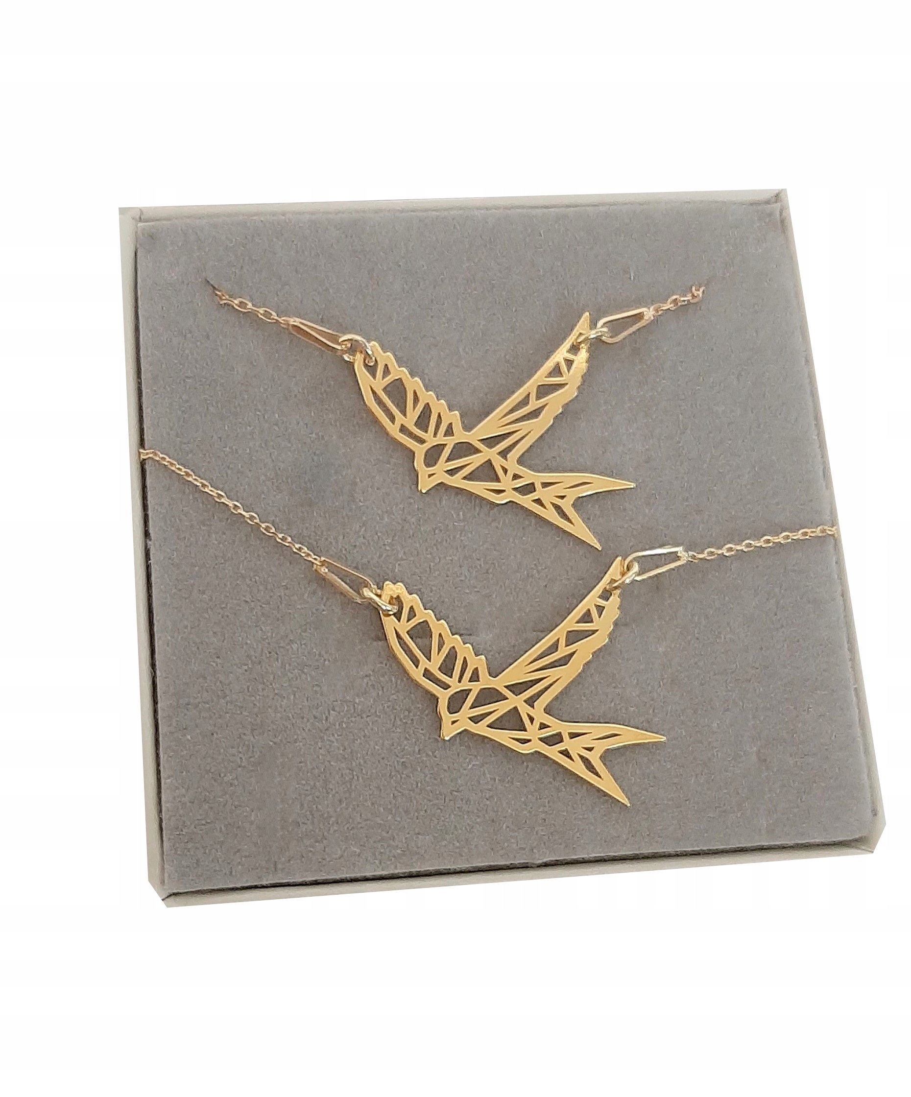 

Zloty komplet Gołąb Origami srebro 925GRAWER